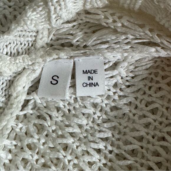 10 Crosby Derek Lam Off White Cotton Crochet Knit Sweater Size S - Picture 8 of 10